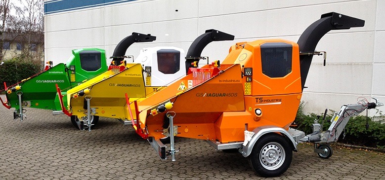 GS Jaguar 45 DS Häcksler in Grün, Gelb und Orange